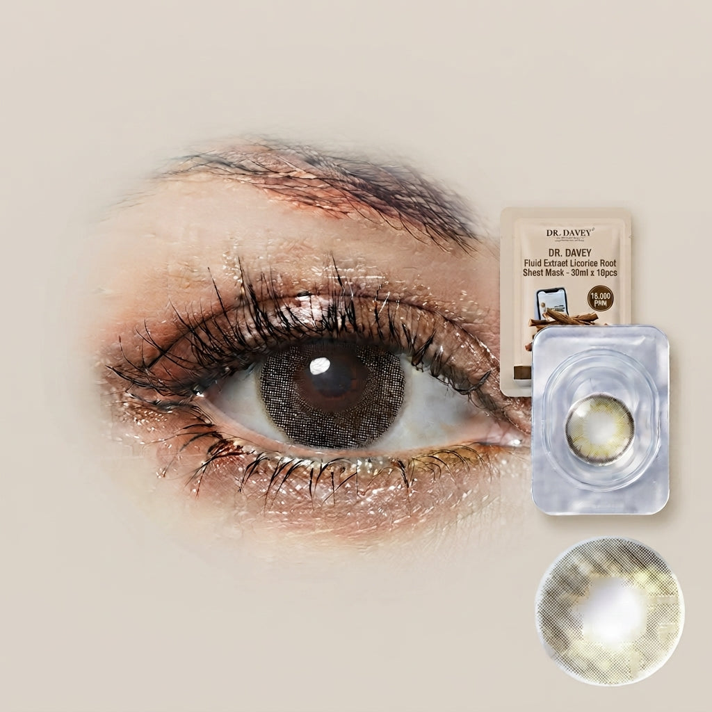 Unisex Contact Lenses, Natural and Beauty Collection Cosmetic Contact Lenses, 12 Months Disposable with Case- Ochre – image 5