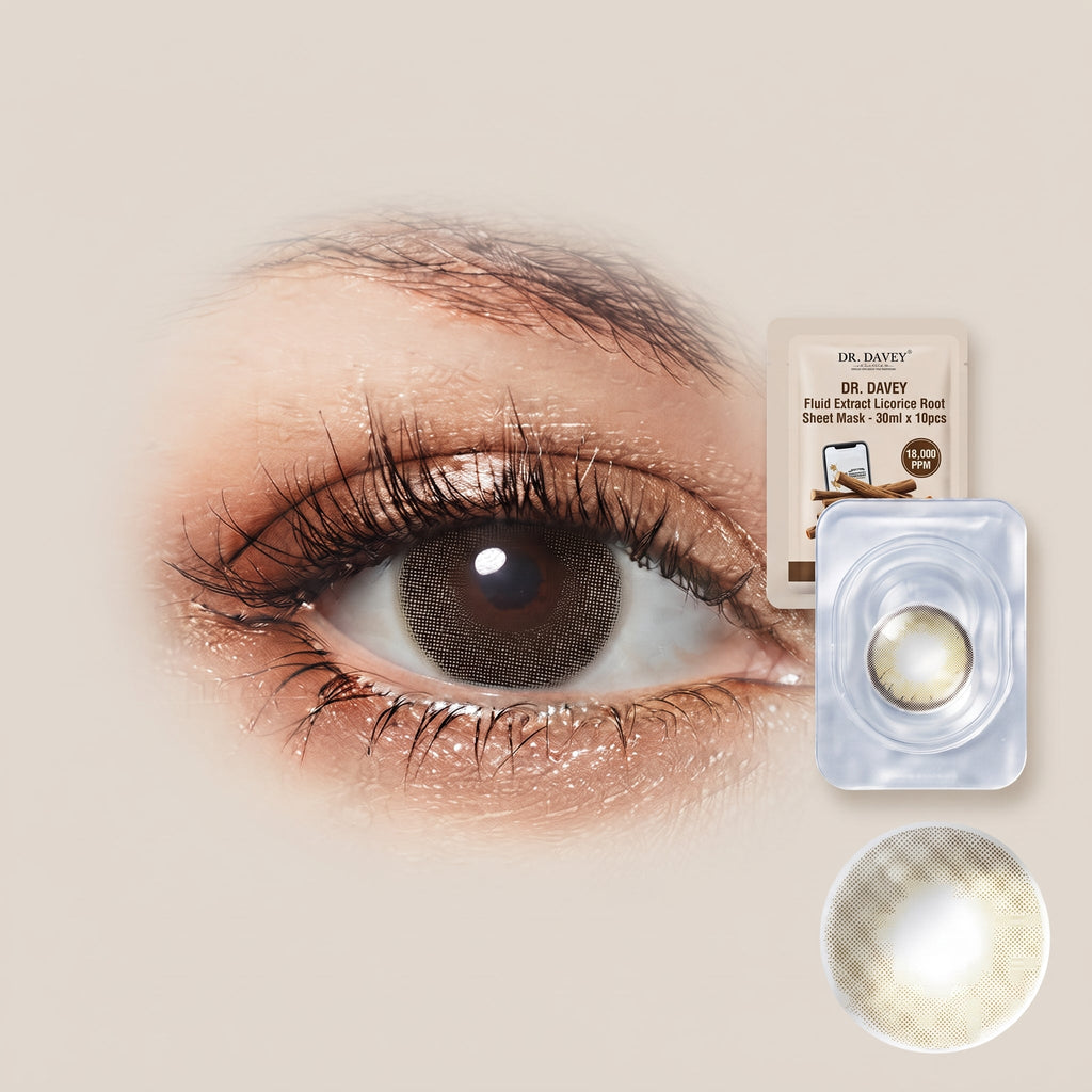Unisex Contact Lenses, Natural and Beauty Collection Cosmetic Contact Lenses, 12 Months Disposable with Case- Ochre – image 2