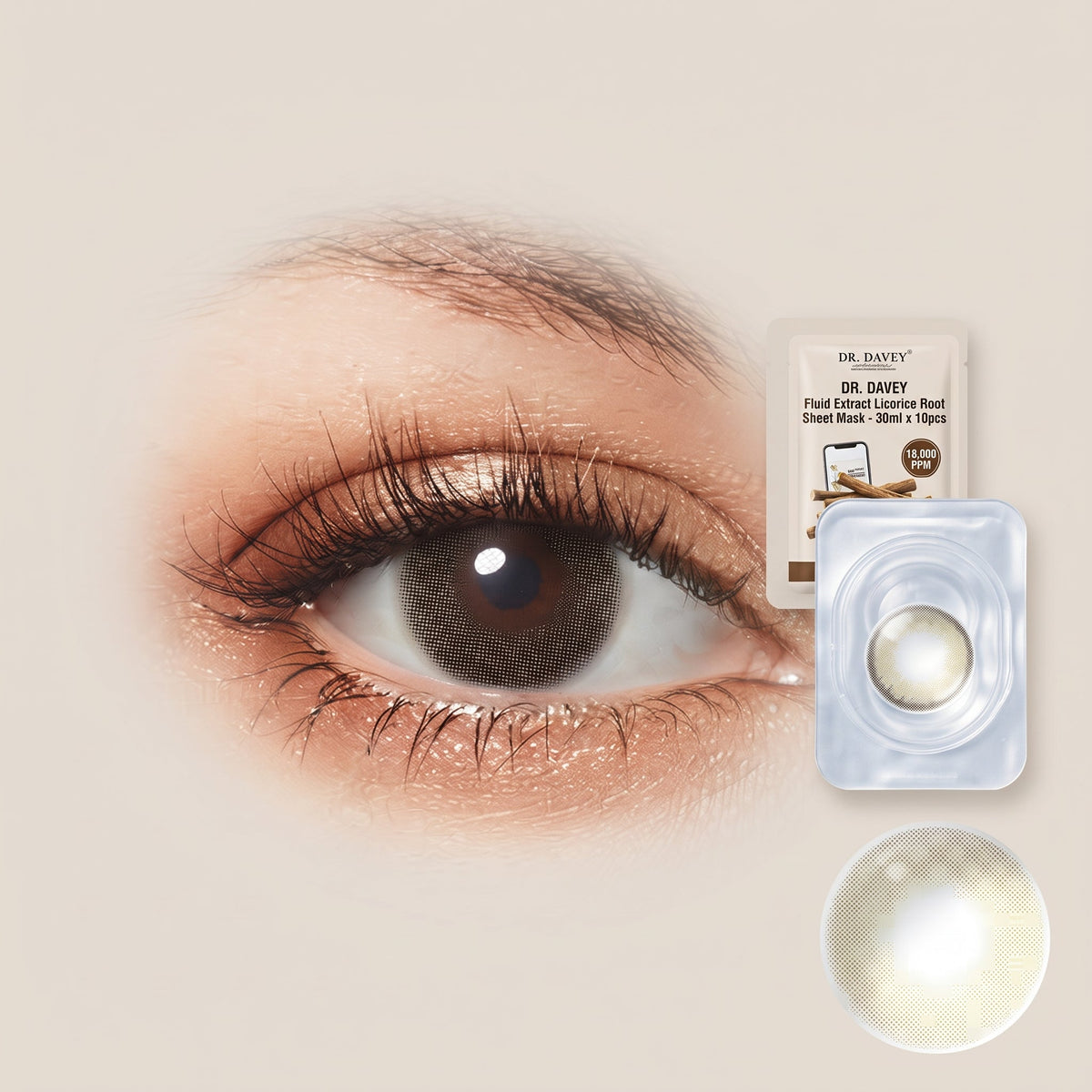 Unisex Contact Lenses, Natural and Beauty Collection Cosmetic Contact Lenses, 12 Months Disposable with Case- Ochre – image 4