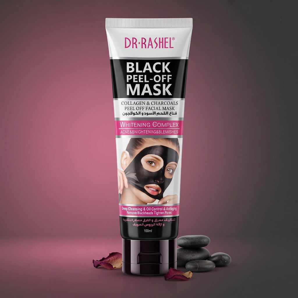 Dr. Rashel Black Mask Nose Blackhead Remover Peel Off Facial Mask Acne Treatment Collagen With Bamboo Charcoal  (100 ml)