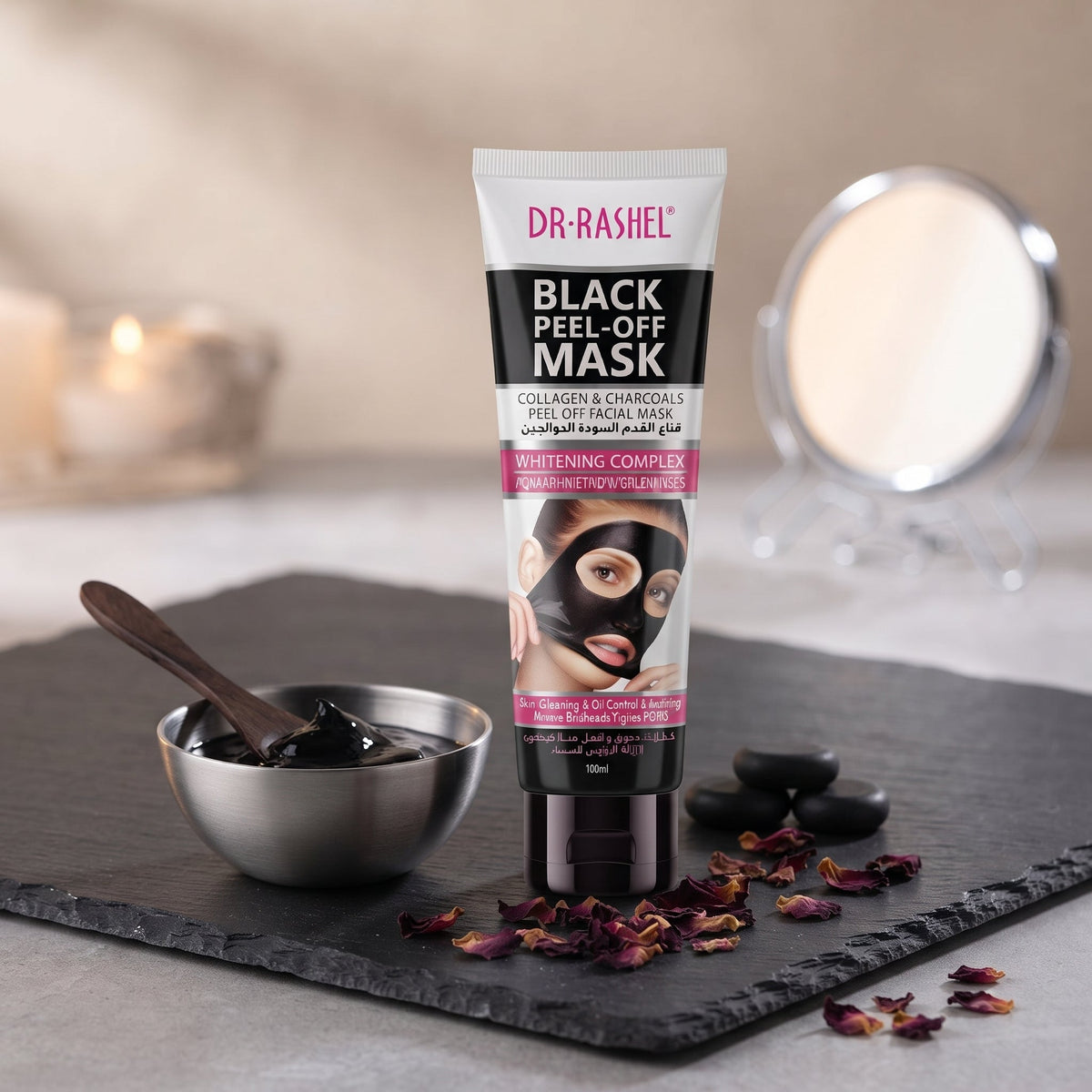 Dr. Rashel Black Mask Nose Blackhead Remover Peel Off Facial Mask Acne Treatment Collagen With Bamboo Charcoal  (100 ml)