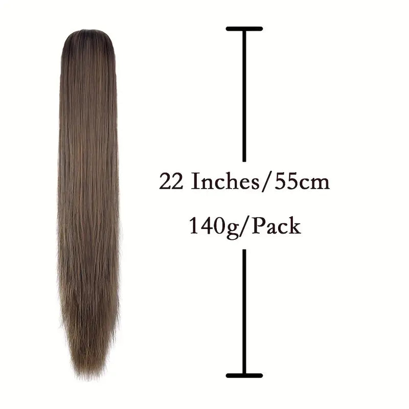 Synthetic Long Straight Ponytail Hair Extensions 22 Inch Claw Jaw Clip In Hair Extensions For Women Synthetic Fiber Hairpieces Hair Accessories – image 11