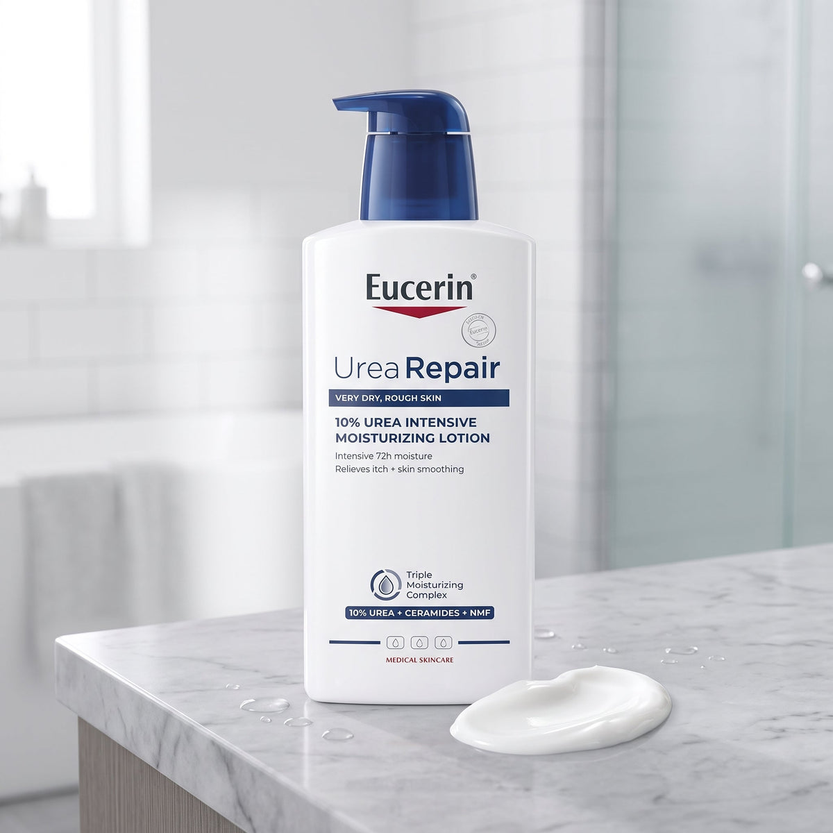 Eucerin UreaRepair Plus 10% Urea Lotion – Exfoliating Body Lotion for Very Dry, Rough Skin