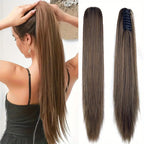 Synthetic Long Straight Ponytail Hair Extension 22 Inch Claw Clip