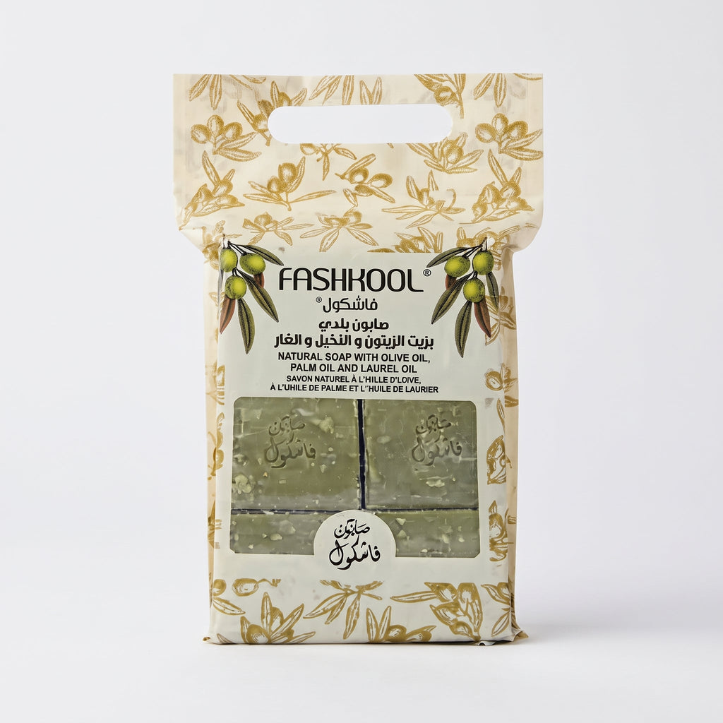 Natural soap with olive oil, palm oil, Laurel oil