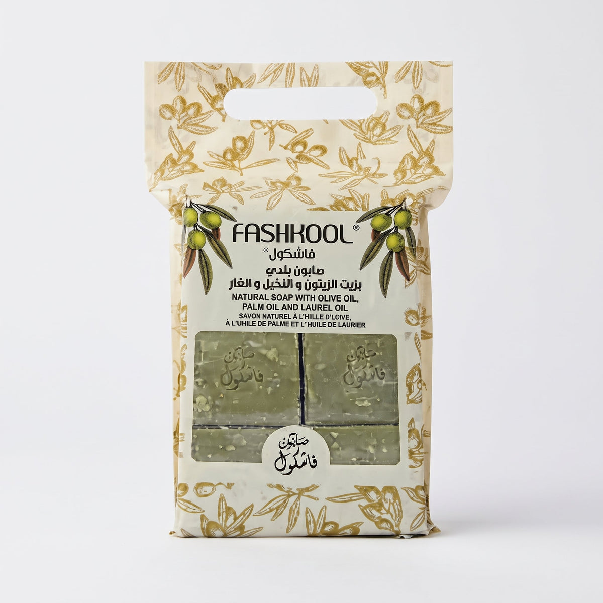 Natural soap with olive oil, palm oil, Laurel oil