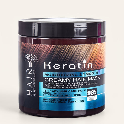 Blue Creamy Keratin Hair Mask Treatment 500ml – Straightening & Repair Mask – image 2
