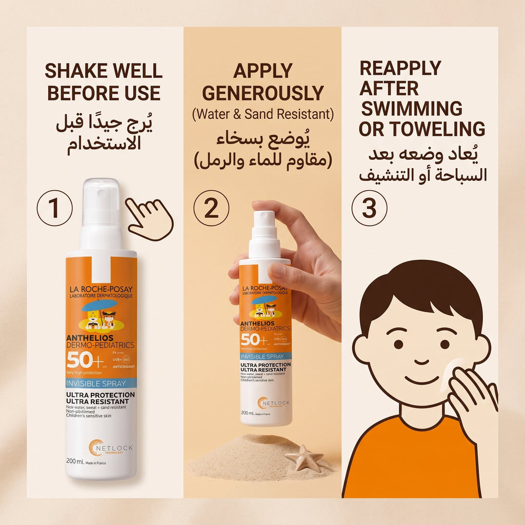 La Roche-Posay Anthelios Dermo-Pediatrics Invisible Spray SPF 50+ – Kids' Sunscreen for Sensitive Skin