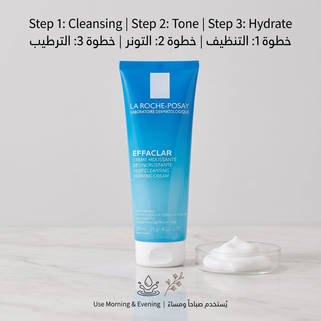 La Roche-Posay Effaclar Foaming Cream Cleanser – Deep Cleansing for Sensitive, Oily Skin