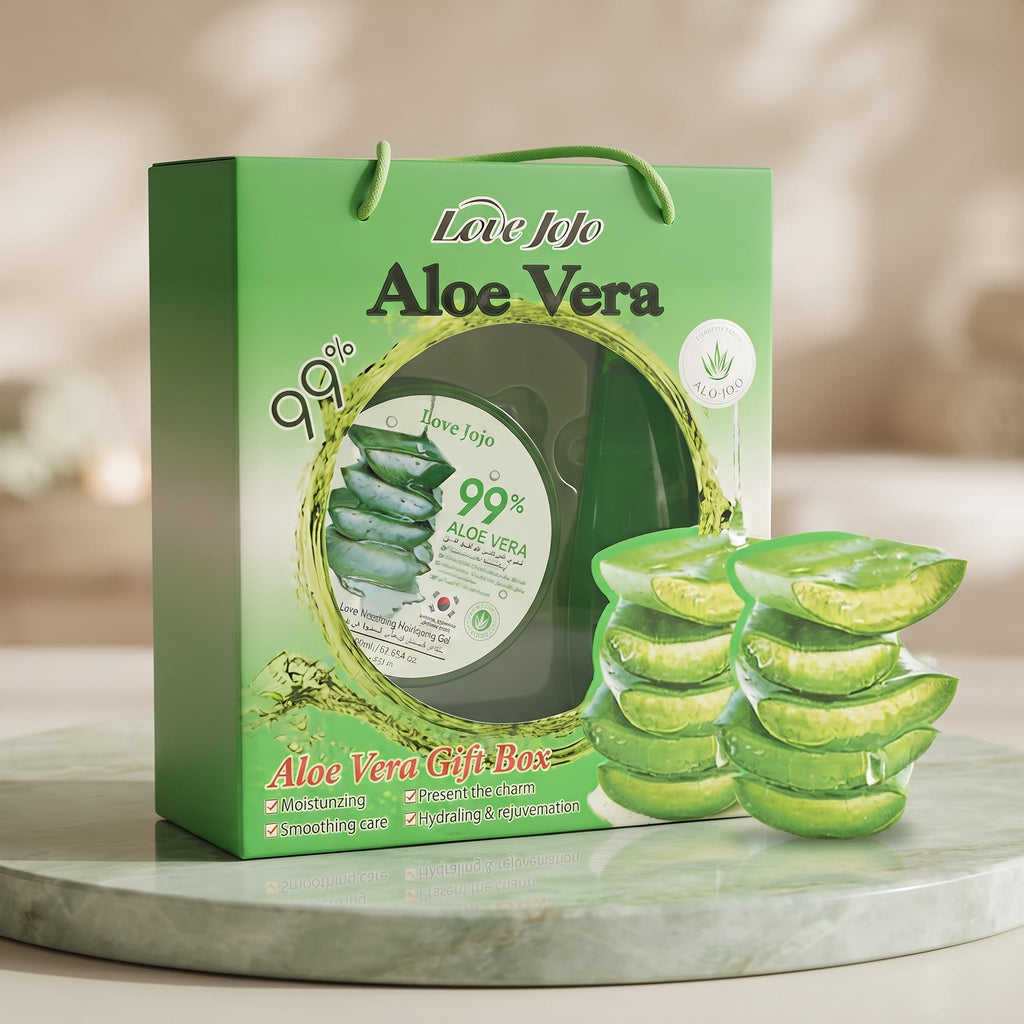 Love Jojo 99% Aloe Vera Gift Box Moisturizing Gel 300ml & Scrub Gel 200ml – image 2