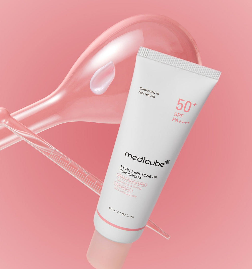 Medicube PDRN Pink Tone-Up Sun Cream SPF 50+ pink tint