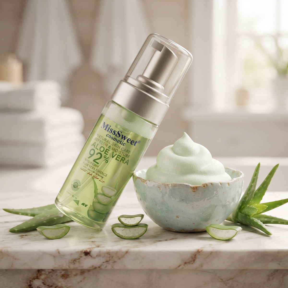 Miss Sweet Cosmetics Aloe Vera 92% Wash Foam 150ml – image 2