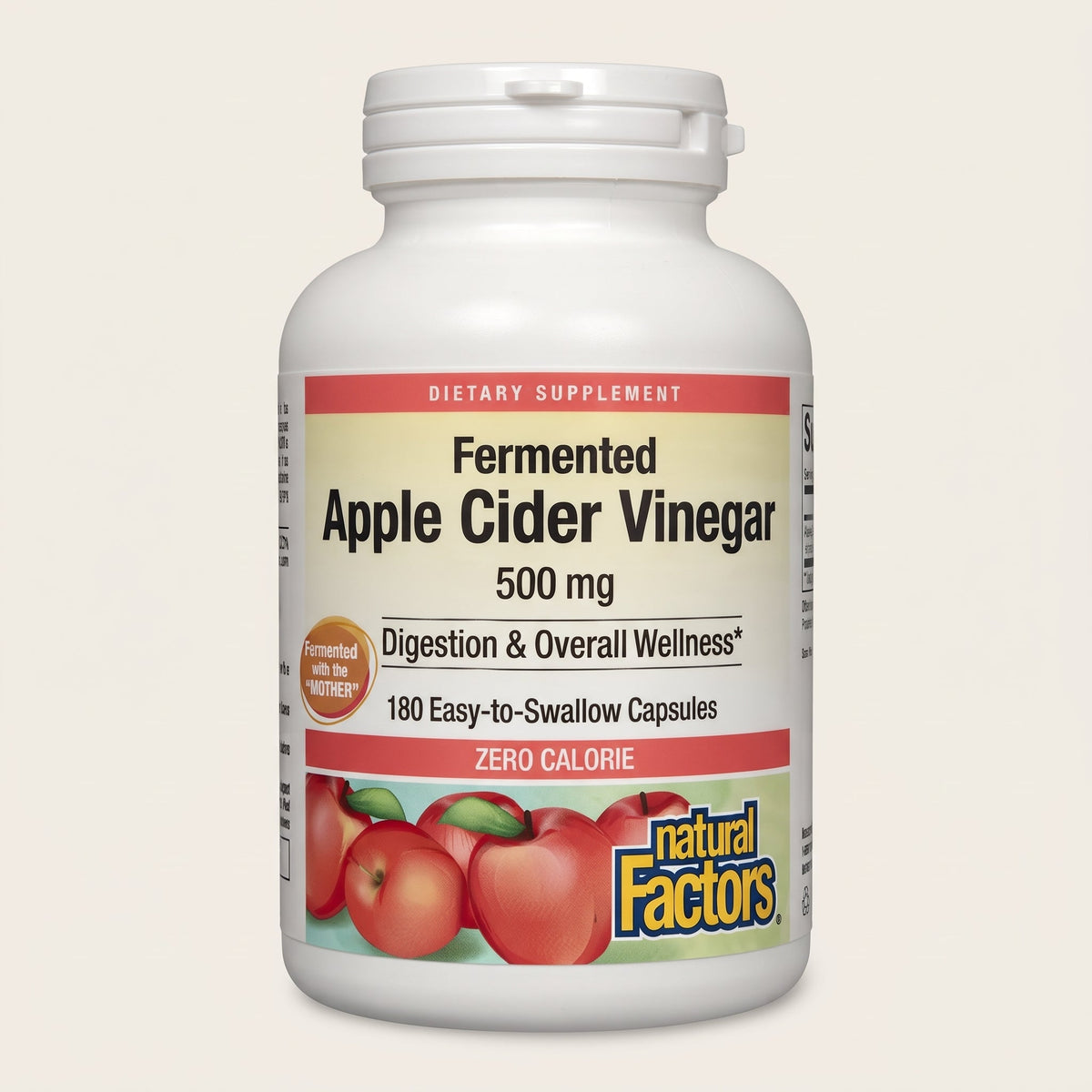 Natural Factors Fermented Apple Cider Vinegar 500mg, 180 Ct – image 5