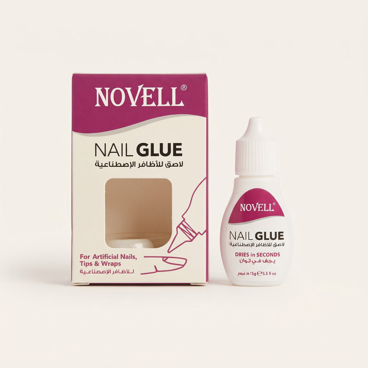 Nail glue for artificial nails, tips & wraps