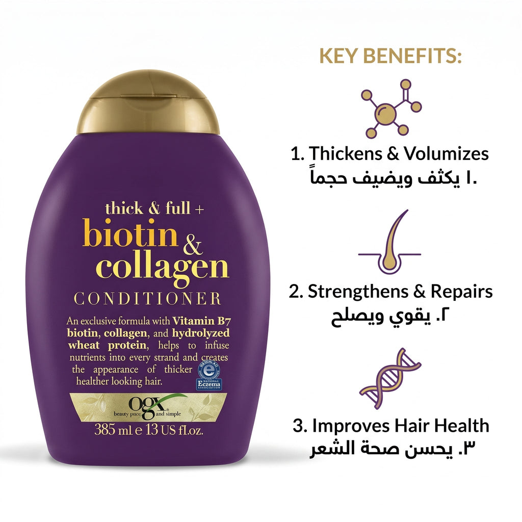 OGX Thick & Full + Biotin & Collagen Conditioner, Sulfate Free, 385ml – image 7