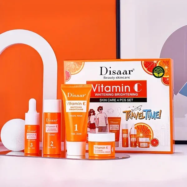 Vitamin C Skincare Set 4-Piece Wash Toner Cream Serum