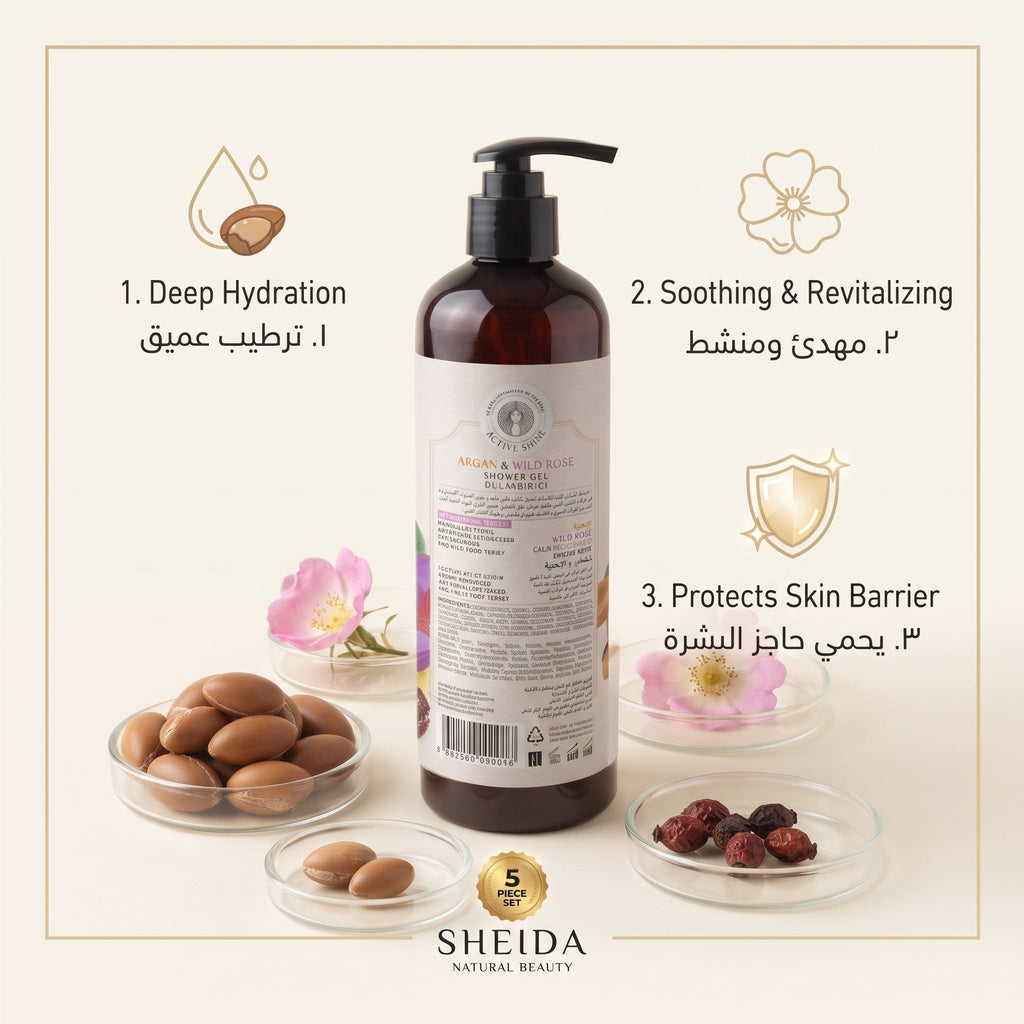 Shower Gel Active Shine With Revitalizing Argan Oil And Wild Rose Plant Extract 500 Ml – image 3