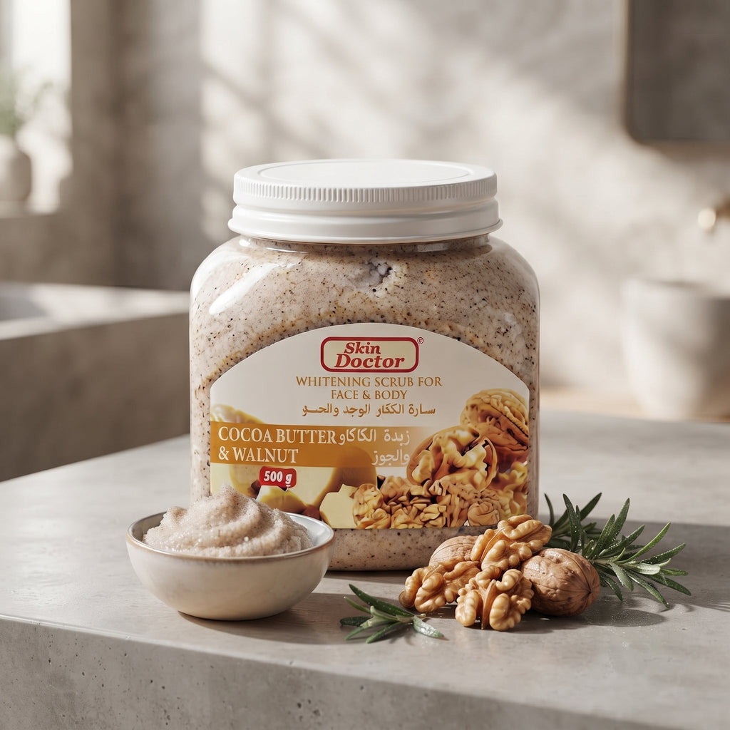 Skin Doctor Cocoa Butter & Walnut Whitening Scrub For Face & Body 500g – image 5
