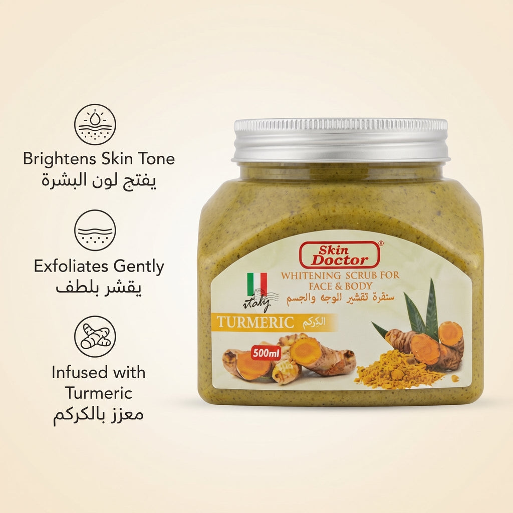 Skin Doctor Whitening Scrub For Face & Body Turmeric 500ml – image 3